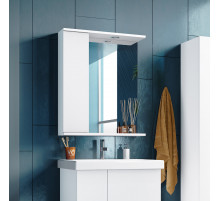 Лира - 60 Зеркало-шкаф с 1 шкаф. левый белая эмаль