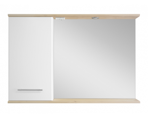 Купить Респект -120 Зеркало левое (белая ПВХ/Дуб Тиссано) в магазине сантехники Santeh-Crystal.ru