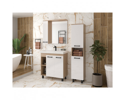 Купить Крафт - 80 Зеркало с 1 шкаф. левый в магазине сантехники Santeh-Crystal.ru