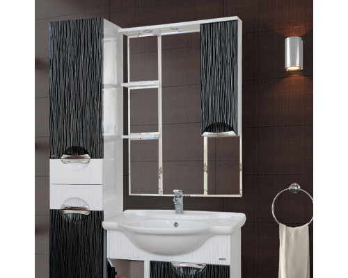 Приобрести Лорд - 85 зеркало-шкаф (свет) прав.(комб.бело-черн в магазине сантехники Santeh-Crystal.ru