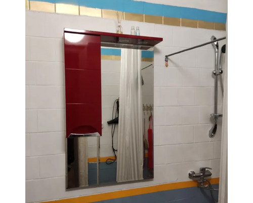 Купить Петра  - 65 Зеркало-шкаф лев.(свет) красная эмаль в магазине сантехники Santeh-Crystal.ru