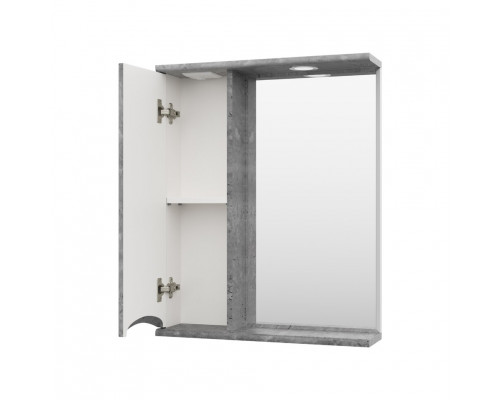 Заказать Атлантик - 60 Зеркало с 1 шкаф. серый камень левый в магазине сантехники Santeh-Crystal.ru