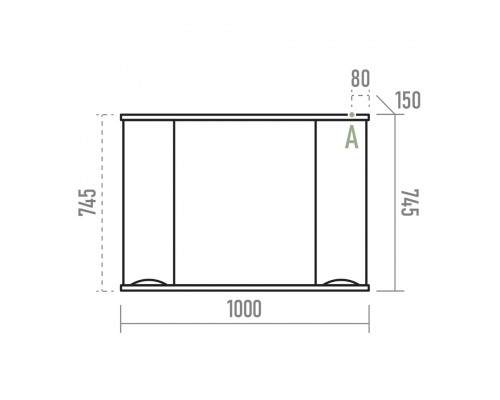 Заказать Атлантик -100 Зеркало с 2 шкаф. белый в магазине сантехники Santeh-Crystal.ru