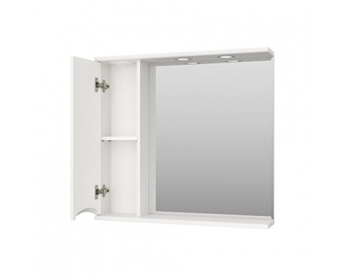 Приобрести Атлантик - 80 Зеркало с 1 шкаф. белый левый в магазине сантехники Santeh-Crystal.ru