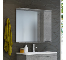 Атлантик - 80 Зеркало с 1 шкаф. серый камень правый