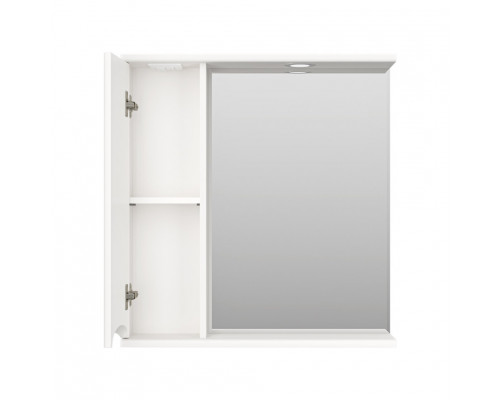 Купить Атлантик - 70 Зеркало с 1 шкаф. белый левый в магазине сантехники Santeh-Crystal.ru
