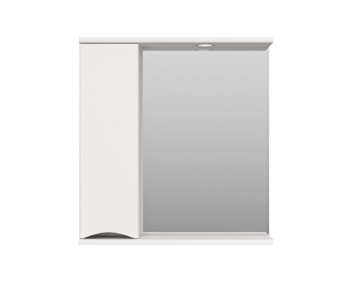 Купить Атлантик - 70 Зеркало с 1 шкаф. белый левый в магазине сантехники Santeh-Crystal.ru