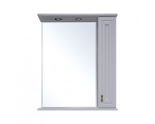 Купить Лувр - 65 Зеркало с 1 шкафчиком, прав., серое в магазине сантехники Santeh-Crystal.ru