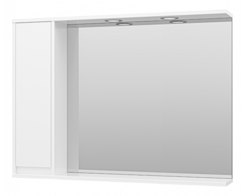 Приобрести Алиса -100 Зеркало белое с 1 шкафчиком левое в магазине сантехники Santeh-Crystal.ru