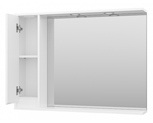 Приобрести Алиса -100 Зеркало белое с 1 шкафчиком левое в магазине сантехники Santeh-Crystal.ru