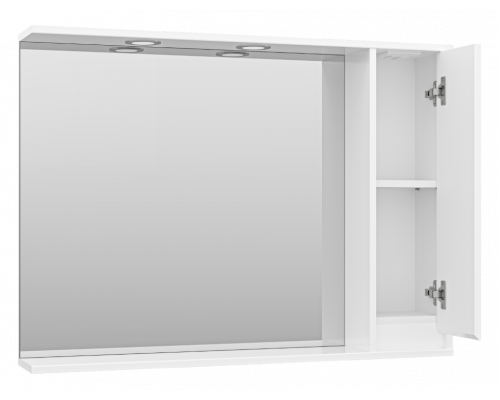 Приобрести Алиса -100 Зеркало белое с 1 шкафчиком правое в магазине сантехники Santeh-Crystal.ru