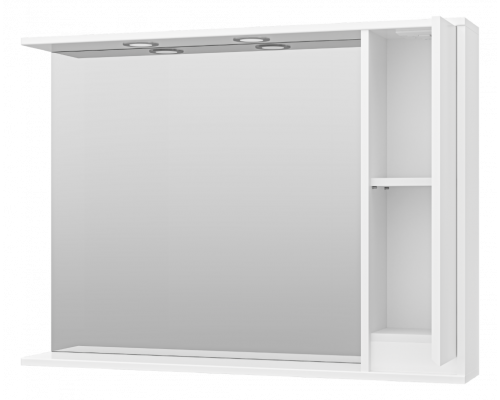 Приобрести Алиса -100 Зеркало белое с 1 шкафчиком правое в магазине сантехники Santeh-Crystal.ru