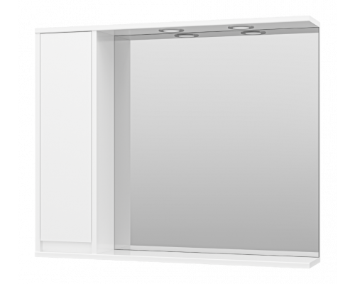 Заказать Алиса - 90 Зеркало белое с 1 шкафчиком левое в магазине сантехники Santeh-Crystal.ru