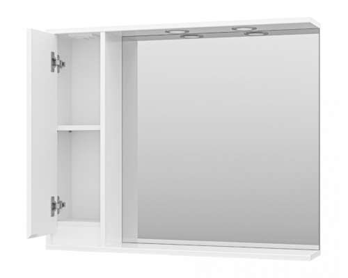 Заказать Алиса - 90 Зеркало белое с 1 шкафчиком левое в магазине сантехники Santeh-Crystal.ru