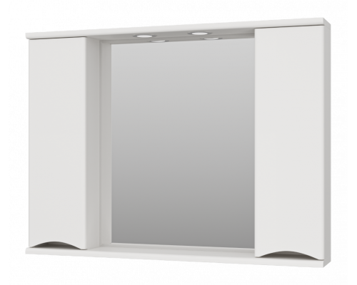 Заказать Атлантик -100 Зеркало с 2 шкаф. белый в магазине сантехники Santeh-Crystal.ru