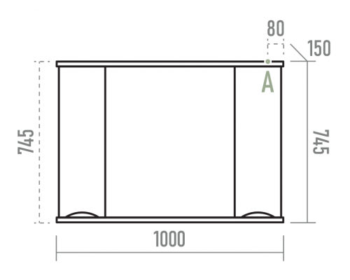 Заказать Атлантик -100 Зеркало с 2 шкаф. белый в магазине сантехники Santeh-Crystal.ru