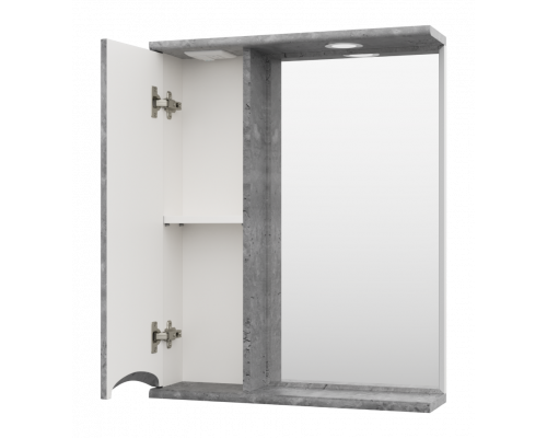 Заказать Атлантик - 60 Зеркало с 1 шкаф. серый камень левый в магазине сантехники Santeh-Crystal.ru