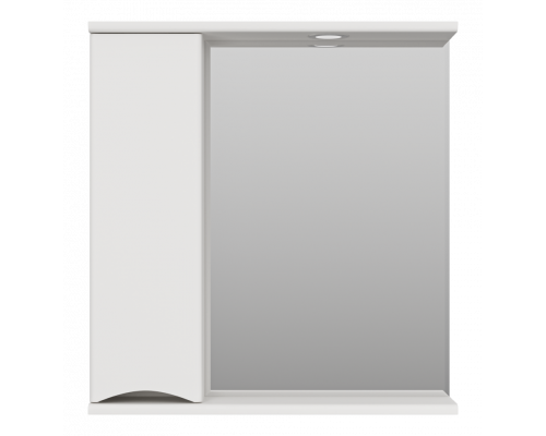 Купить Атлантик - 70 Зеркало с 1 шкаф. белый левый в магазине сантехники Santeh-Crystal.ru