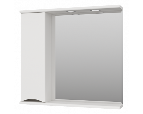 Приобрести Атлантик - 80 Зеркало с 1 шкаф. белый левый в магазине сантехники Santeh-Crystal.ru