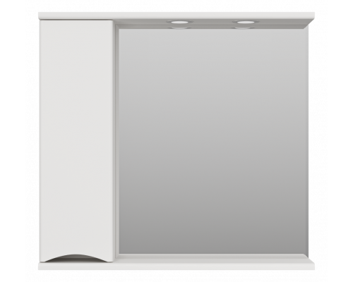 Приобрести Атлантик - 80 Зеркало с 1 шкаф. белый левый в магазине сантехники Santeh-Crystal.ru