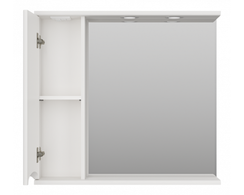 Приобрести Атлантик - 80 Зеркало с 1 шкаф. белый левый в магазине сантехники Santeh-Crystal.ru