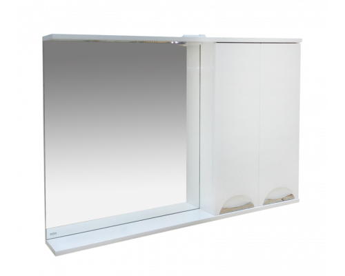 Купить Куба- 120 Зеркало-шкаф(свет) прав. в магазине сантехники Santeh-Crystal.ru