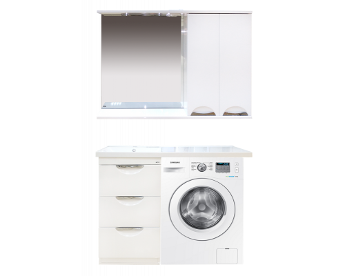 Купить Куба- 120 Зеркало-шкаф(свет) прав. в магазине сантехники Santeh-Crystal.ru