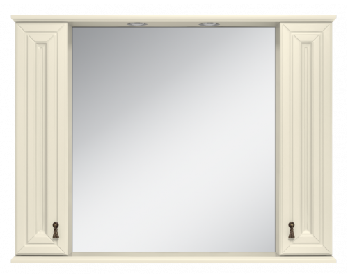 Приобрести Лувр -105 Зеркало с 2-мя шкафчиками, слоновая кость в магазине сантехники Santeh-Crystal.ru