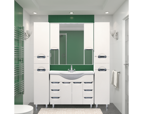 Заказать Орхидея -105 Зеркало - шкаф (свет) белая эмаль в магазине сантехники Santeh-Crystal.ru