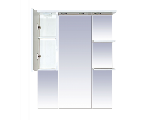 Купить Орхидея - 75 Зеркало - шкаф лев. (свет) белая эмаль в магазине сантехники Santeh-Crystal.ru