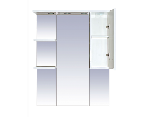 Заказать Орхидея - 75 Зеркало - шкаф прав. (свет) белая эмаль в магазине сантехники Santeh-Crystal.ru