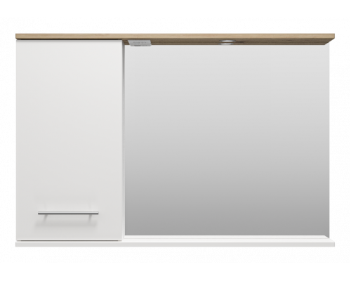 Купить Респект -120 Зеркало левое (белая ПВХ/Дуб Тиссано) в магазине сантехники Santeh-Crystal.ru