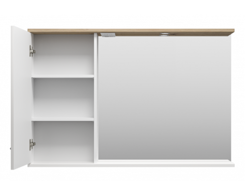 Купить Респект -120 Зеркало левое (белая ПВХ/Дуб Тиссано) в магазине сантехники Santeh-Crystal.ru