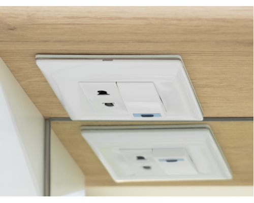 Купить Респект -120 Зеркало левое (белая ПВХ/Дуб Тиссано) в магазине сантехники Santeh-Crystal.ru