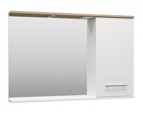 Приобрести Респект -120 Зеркало правое (белая ПВХ/Дуб Тиссано) в магазине сантехники Santeh-Crystal.ru