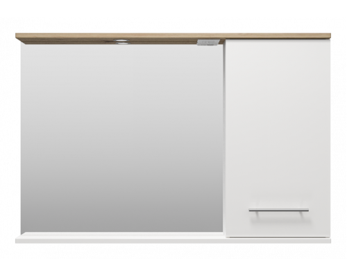 Приобрести Респект -120 Зеркало правое (белая ПВХ/Дуб Тиссано) в магазине сантехники Santeh-Crystal.ru