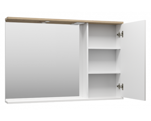 Приобрести Респект -120 Зеркало правое (белая ПВХ/Дуб Тиссано) в магазине сантехники Santeh-Crystal.ru