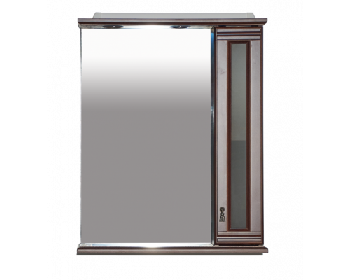 Купить Дублин - 70 Зеркало со шкафчиком, прав., орех/стекло в магазине сантехники Santeh-Crystal.ru