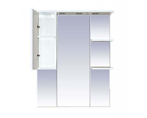 Купить Орхидея - 75 Зеркало - шкаф лев. (свет) белая эмаль в магазине сантехники Santeh-Crystal.ru