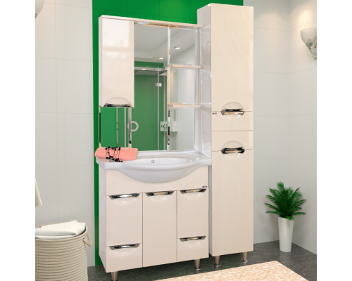 Заказать Орхидея - 85 Зеркало - шкаф лев. (свет) БЕЖ. эмаль в магазине сантехники Santeh-Crystal.ru