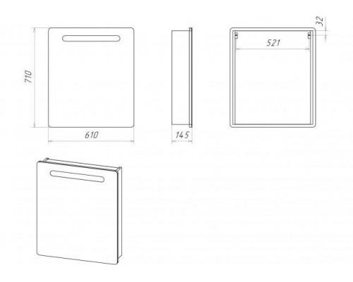 Приобрести Ирис - 60 Зеркальный шкаф со светом (лев.) в магазине сантехники Santeh-Crystal.ru