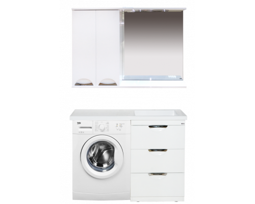 Купить Куба- 120 Зеркало-шкаф(свет) лев. в магазине сантехники Santeh-Crystal.ru