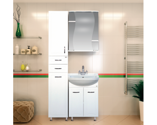 Купить Лиана - 55 Зеркало - шкаф лев. (свет) в магазине сантехники Santeh-Crystal.ru