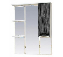 Лорд - 85 зеркало-шкаф (свет) прав.(комб.бело-черн