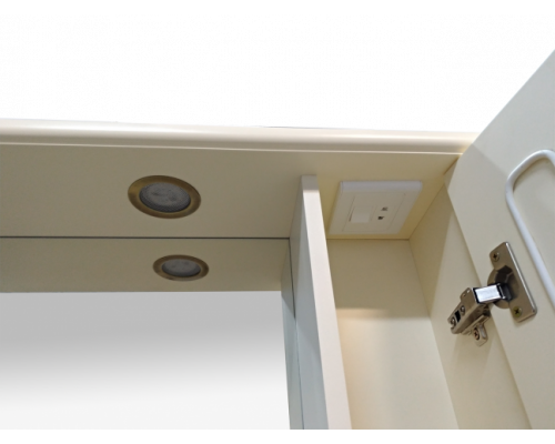 Заказать Лувр - 60 Зеркало со шкафчиком, прав., слоновая кость в магазине сантехники Santeh-Crystal.ru