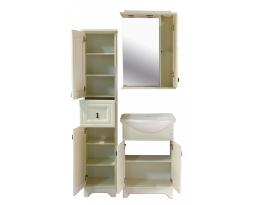 Заказать Лувр - 60 Зеркало со шкафчиком, прав., слоновая кость в магазине сантехники Santeh-Crystal.ru