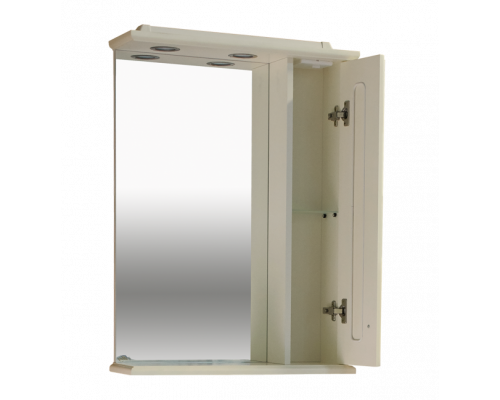 Заказать Лувр - 60 Зеркало со шкафчиком, прав., слоновая кость в магазине сантехники Santeh-Crystal.ru