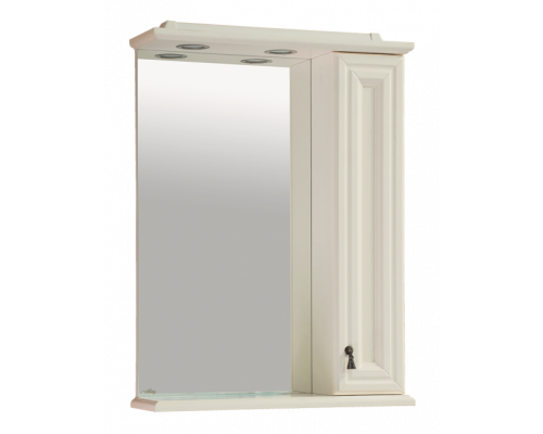 Заказать Лувр - 60 Зеркало со шкафчиком, прав., слоновая кость в магазине сантехники Santeh-Crystal.ru