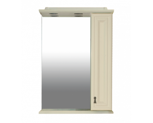 Заказать Лувр - 60 Зеркало со шкафчиком, прав., слоновая кость в магазине сантехники Santeh-Crystal.ru