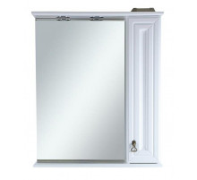 Лувр - 65 Зеркало со шкафчиком, прав., белое